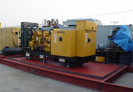 CAT 350 kw generator during construction for a California telecommunications facility.